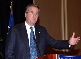Former Florida Gov. Jeb Bush told business leaders gathered in Michigan that education can pull kids out of poverty.