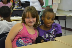 Campers in the summer program at Sallye B. Mathis Elementary School learn Common Core lessons. 