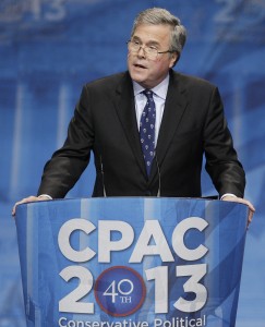 Former Florida Governor Jeb Bush (R-FL) addresses the Conservative Political Action Conference (CPAC) in National Harbor, Maryland, March 15, 2013.