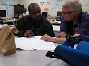 Jermaine Watkins is studying for his GED at Metropolitan Ministries.