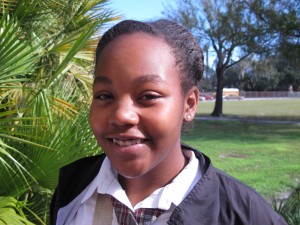 Ferrell Preparatory Academy eighth grader Destiny Jackson.