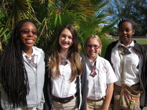 Students at the all-girld Ferrell Preparatory Academy in Tampa. Ariana Jerome, Shawna Kent, Elena Postlewait and Destiny Jackson all say they prefer their all-girls school to the co-ed schools they previously attended.