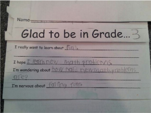 A parent sent us a photo of this third grade assignment asking students what they were expecting in third grade. The parent said they had never spoken to the child about the FCAT.
