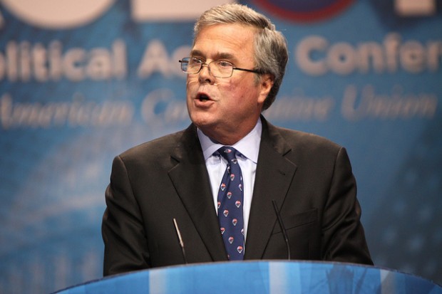 Former Governor Jeb Bush of Florida speaking at the 2013 Conservative Political Action Conference (CPAC) in National Harbor, Maryland.