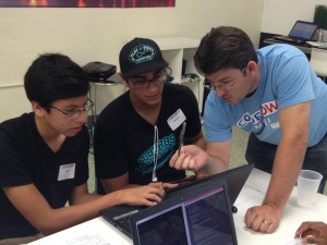 Students at the CodeNow workshop in Miami learned to program simple games, such as asking users to quickly match words and colors.
