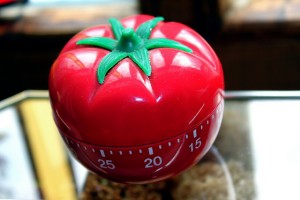 The tomato-shaped timer that gives the Pomodoro Technique its name.