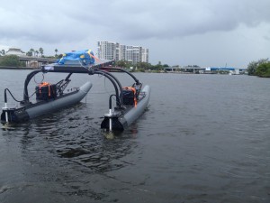 Marine Advanced Research donated a WAM-V unmanned boat platform to each team. From there, they have to design sensors and programming to perform five tasks. 