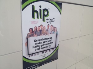 These posters advertise the program, but also offer health tips to students who might not have had the HIP classes.