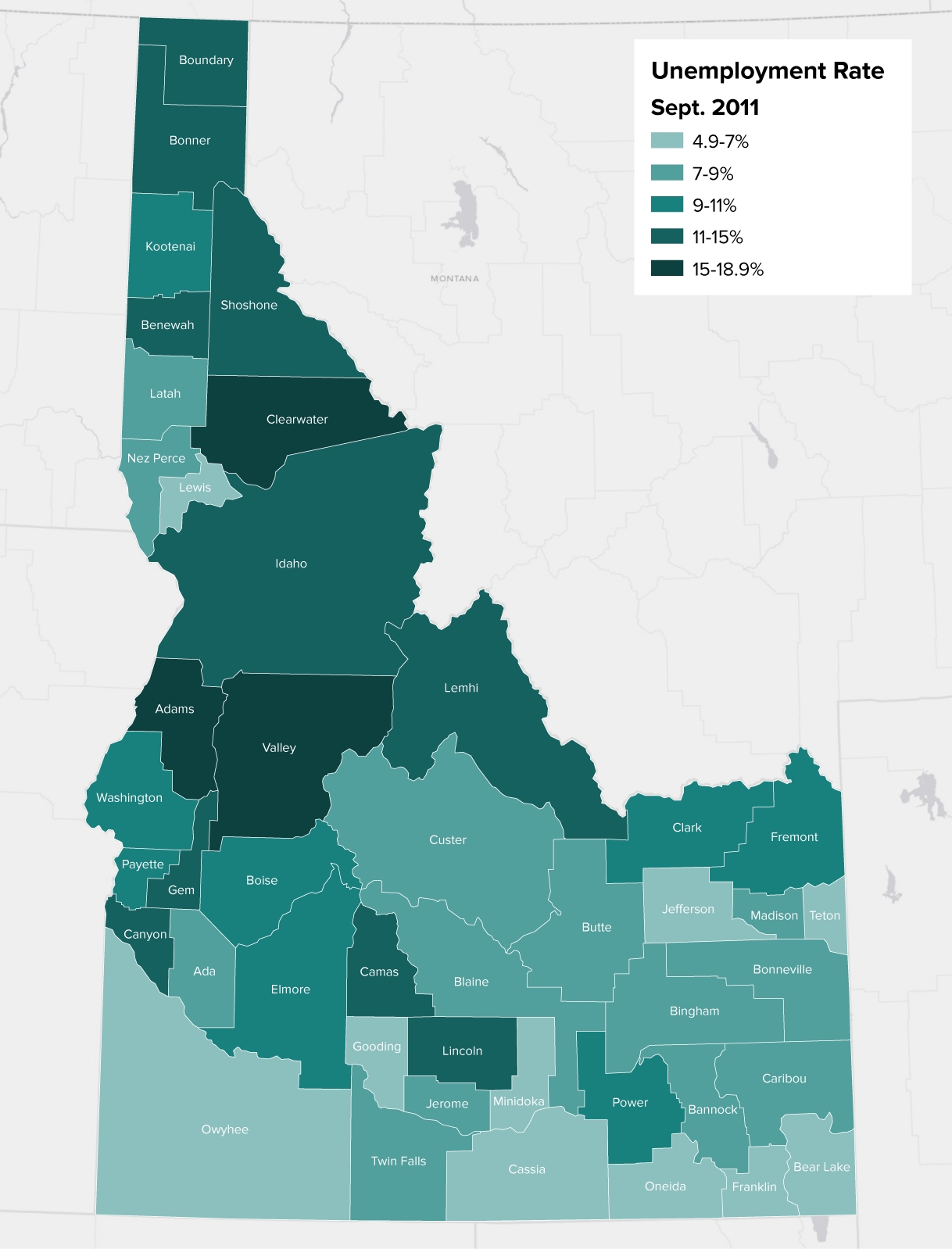 Mapping Idaho S Unemployment Rate County By County Stateimpact