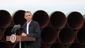 President Barack Obama visited an Oklahoma pipe yard on Thursday and pledged his support for the southern portion of the Keystone pipeline project.