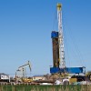 A drilling rig near Edmond, Okla.