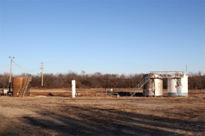 Seismologists say oil and natural gas disposal wells, like this one near Sparks, Okla., are likely triggering earthquakes in Oklahoma.