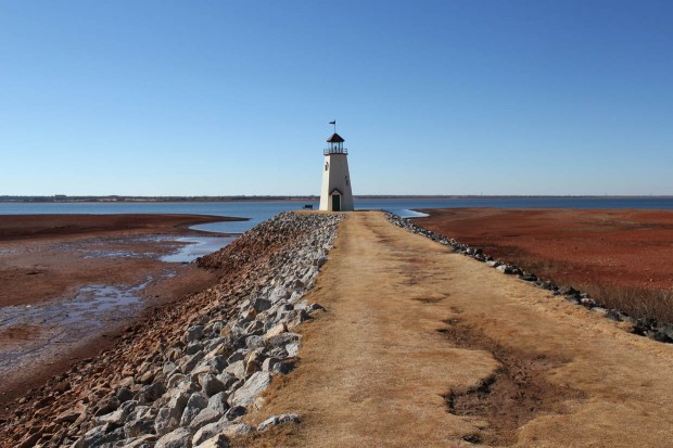 In January, Oklahoma City's Lake Hefner recorded its lowest lake level in its 66-year history. 