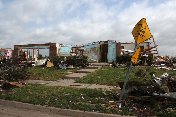 The skeleton of a home on Lakeview Drive in Moore, which was ravaged by the May 20, 2013 tornado.
