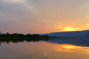 Sardis Lake at sunset on Sept. 17, 2010. 