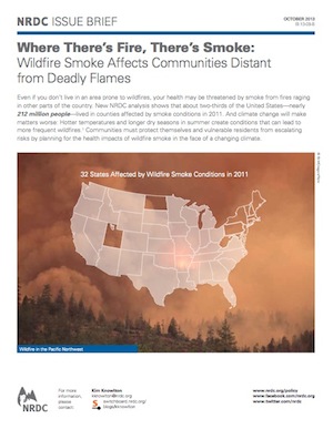 Click here to read a .pdf of the NRDC's report on wildfire smoke exposure.