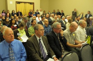 A larger than usual crowd packs the OWRB's monthly meeting in Midwest City to hear the board vote on the maximum annual yield of the Arbuckle-Simpson Aquifer.