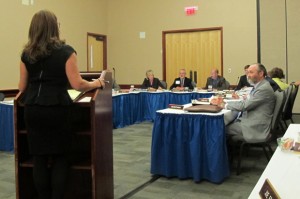 Tom Buchanan (far left) and the rest of the Oklahoma Water Resources Board listening to a presenter at a meeting in October.