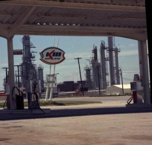 A Kerr-McGee service station and refinery in Wynnewood, photographed in 1974.