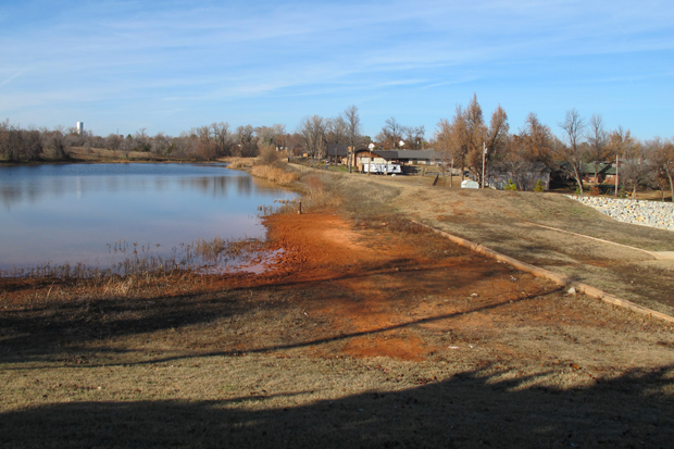 The Hall Park Dam in northeast Norman, Okla., was recently reclassified from a low hazard dam to a high hazard dam because of development behind the structure.