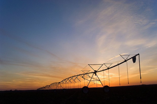Center pivot irrigation in southwestern Oklahoma.