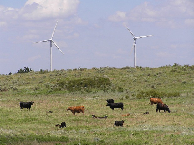 A wind farm near Woodwoard and Harper Counties in northwestern Oklahoma.