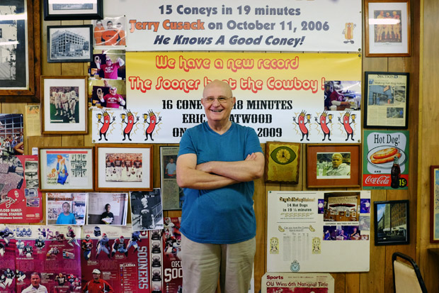 Bill Mihas, owner of Coney Island in downtown Oklahoma since the late 1970s. 
