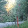 A marker indicates the location of where the proposed Marc 1 Hub pipeline will be built in Lycoming County, PA.