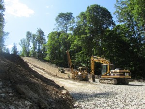 Workers prepare to lay a new Marcellus Shale gas pipeline in Susquehanna County, Pa.