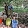 horwitz and crew Richard Horwitz (center in blue) and his crew identify samples at a stream in north central Pennsylvania.
