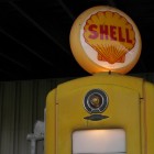 An antique Shell gasoline pump at an Ohio oil and gas museum