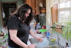 Kim McEvoy says after gas drilling began in her township, her water has never been the same. She gave up living in her house to move to an area with a municipal water supply.