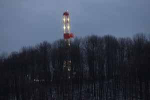 A natural gas drill rig in Springville.