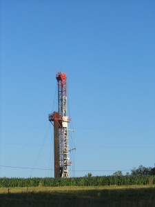 A drilling rig in Bradford County.