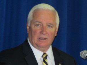 Governor Tom Corbett speaks at the Keystone Energy Forum in downtown Philadelphia on Friday.