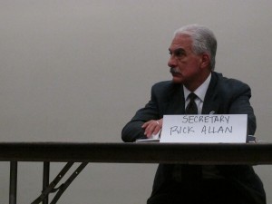Former DCNR Secretary Richard Allan at a meeting in Williamsport last week regarding expanding gas drilling in the Loyalsock State Forest.