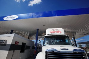  Smith Dairy, a regional, family-owned dairy, is switching its 200-truck fleet to natural gas burning vehicles. The company opened up their fueling station to the public. Cost is about $1.90 per gallon equivalent. 
