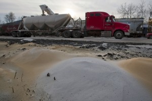  A truck is filled with sand at Wellsboro & Corning Railroad in Wellsboro.