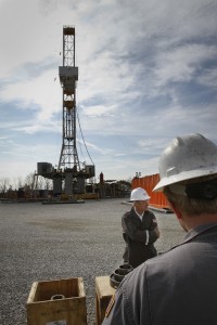 A gas drilling rig near Waynesburg.
