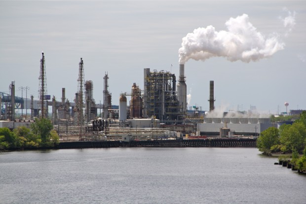 The former Sunoco Refinery, now known as Philadelphia Energy Solutions, in South Philadelphia sits on the bank of the Schuylkill River. 