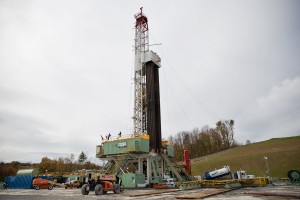 A Cabot Oil & Gas drill rig in Kingsley, Pa.