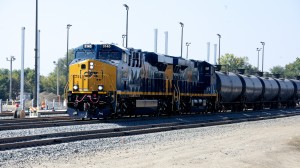 A CSX unit train delivers a load of crude oil from the Bakken Shale in North Dakota to the Philadelphia Energy Solutions refinery in South Philadelphia.