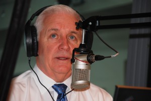 Governor Corbett discussing his budget proposal on witf's Smart Talk Friday.