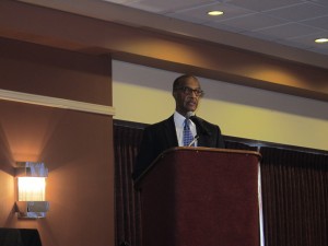 Frank Stewart, a former deputy assistant secretary at the Department of Energy, speaks at a conference in Philadelphia geared toward diversifying the oil and gas industry.