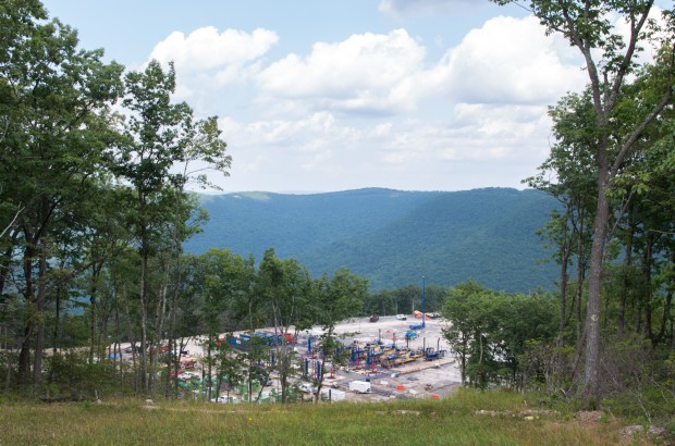 A wellpad in the Loyalsock State Forest. Gas drilling is already occurring there, but there are controversial plans to expand it in an ecologically sensitive area known as the Clarence Moore lands.