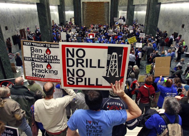 Fracking opponents at a 2012 rally in New York's Legislative Office Building in Albany.