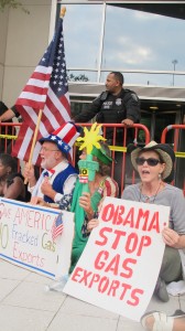 Protesters linked arms and blocked entrances to the Federal Energy Regulatory Commission headquarters in Washington D.C. last summer. Twenty-four people were arrested.