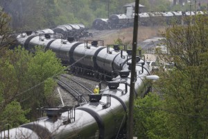 An April 2014 oil train derailment in Lynchburg, Va. A string of similar accidents around the country has prompted calls for safety upgrades.