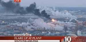 Flaring at the PES oil refinery in southwest Philadelphia Friday morning caused concerned residents to call 911.