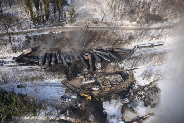  The aftermath of the CSX Bakken crude oil train derailment in Mount Carbon, W. Va.